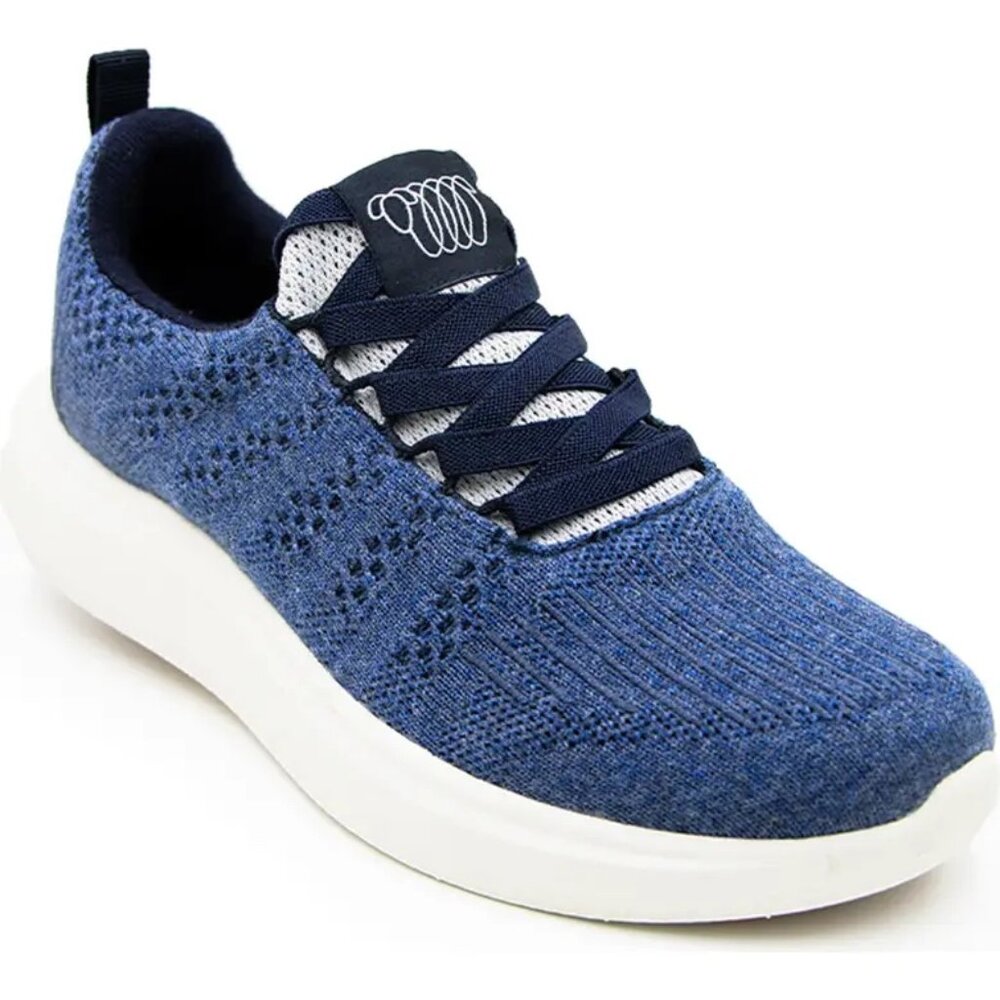 Woolloomooloo Merino Wool Lace Up Sneaker in Denim/Grey